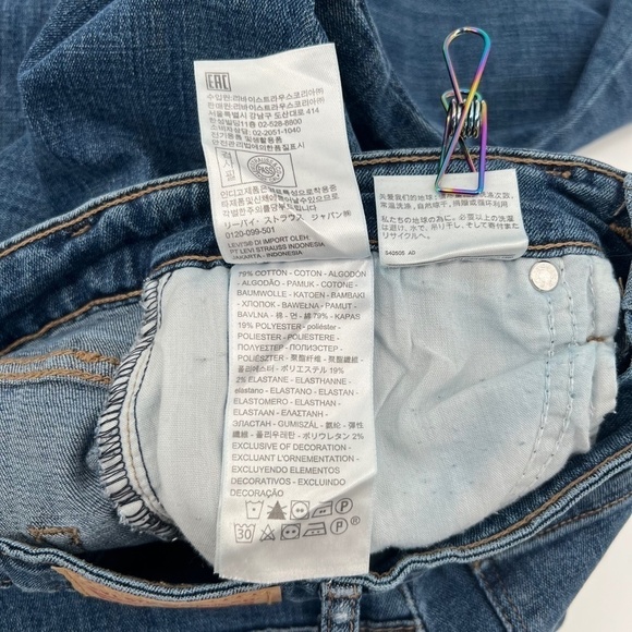 Levi's 721 High Rise Skinny Frayed Hem Jeans Size 28 Women's - Picture 8 of 8